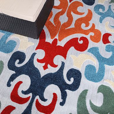 SUPERIOR Aldaine Vintage Damask Indoor/Outdoor Rug