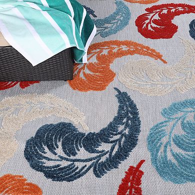 SUPERIOR Feather Modern Bohemian Indoor/Outdoor Rug