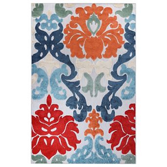 SUPERIOR Lowell Traditional Damask Indoor/Outdoor Rug