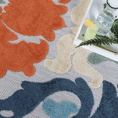 SUPERIOR Lowell Traditional Damask Indoor/Outdoor Rug