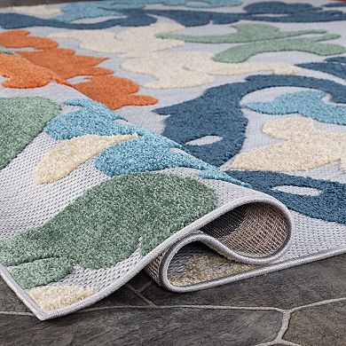 SUPERIOR Lowell Traditional Damask Indoor/Outdoor Rug