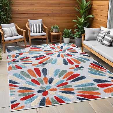 SUPERIOR Oversized Floral Indoor/Outdoor Rug