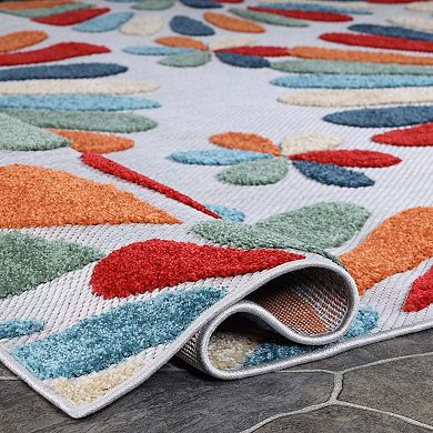 SUPERIOR Oversized Floral Indoor/Outdoor Rug