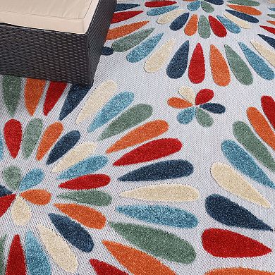 SUPERIOR Oversized Floral Indoor/Outdoor Rug