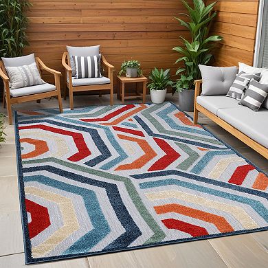 SUPERIOR Waimea Geometric Coastal Indoor/Outdoor Rug