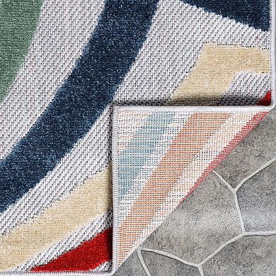 SUPERIOR Wave Coastal Striped Indoor/Outdoor Rug