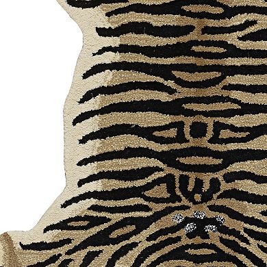 Linon Jungle Tiger Shaped Rug