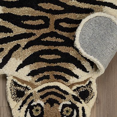 Linon Jungle Tiger Shaped Rug