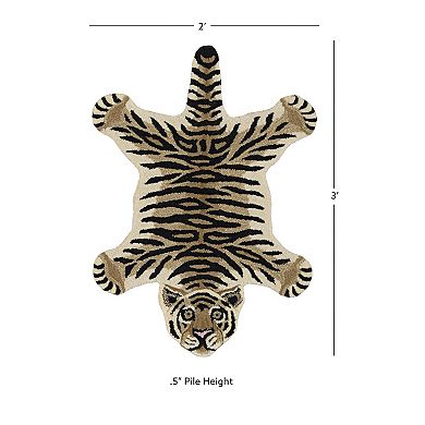Linon Jungle Tiger Shaped Rug