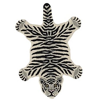Linon Jungle Tiger-Shaped Rug