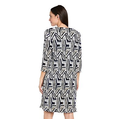 Petite R&M Richards 3-pc. Geo Printed Dress, Jacket & Necklace Set