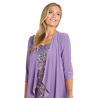 Petite R&M Richards 3-pc. Printed Ity Dress, Jacket & Necklace Set
