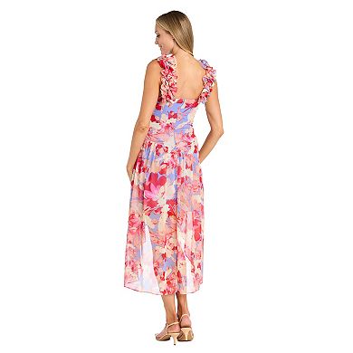 Petite R&M Richards Printed Chiffon Midi Dress