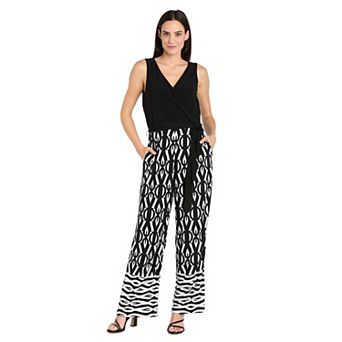 Petite R&M Richards Print Wrap Jumpsuit