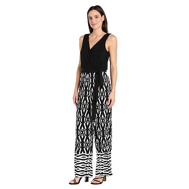 Petite R&M Richards Print Wrap Jumpsuit
