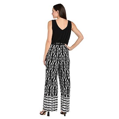 Petite R&M Richards Print Wrap Jumpsuit