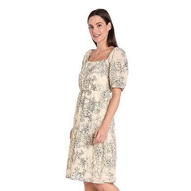 Petite R&M Richards Short Puff Sleeve Short Dress