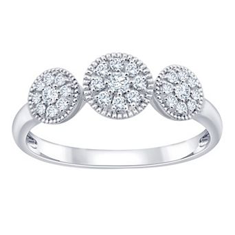 Always Mine Sterling Silver 1/5 Carat T.W. Diamond 3-Stone Ring