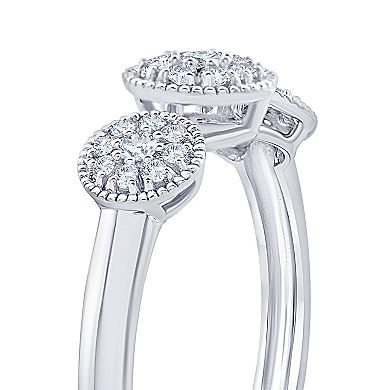 Always Mine Sterling Silver 1/5 Carat T.W. Diamond 3-Stone Ring