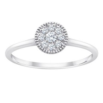 Always Mine Sterling Silver 1/10 Carat T.W. Diamond Round Ring
