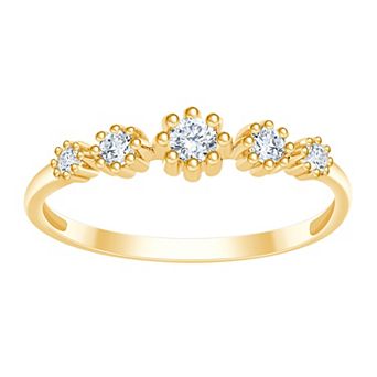 Always Mine 14k Gold Over Silver 1/5 Carat T.W. Diamond 5-Stone Ring