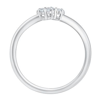 Always Mine Sterling Silver 1/6 Carat T.W. Diamond Floral Bypass Ring
