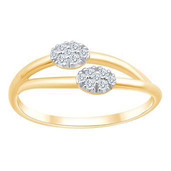 Always Mine 14k Gold Over Silver 1/8 Carat T.W. Diamond Bypass Ring