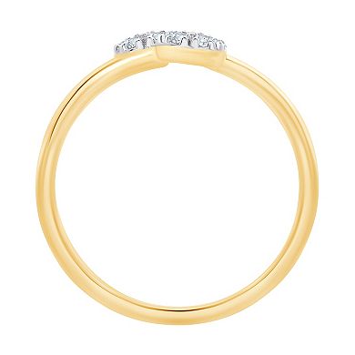 Always Mine 14k Gold Over Silver 1/8 Carat T.W. Diamond Bypass Ring