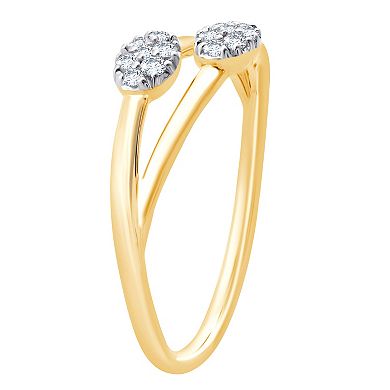 Always Mine 14k Gold Over Silver 1/8 Carat T.W. Diamond Bypass Ring