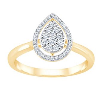 Always Mine 14k Gold Over Silver 1/5 Carat T.W. Diamond Pear Ring