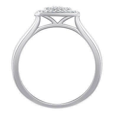 Always Mine Sterling Silver 1/5 Carat T.W. Diamond Cushion Ring