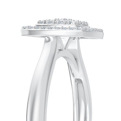 Always Mine Sterling Silver 1/5 Carat T.W. Diamond Cushion Ring