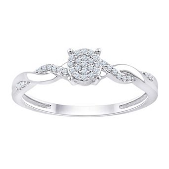 Always Mine Sterling Silver 1/10 Carat T.W. Diamond Twist Ring