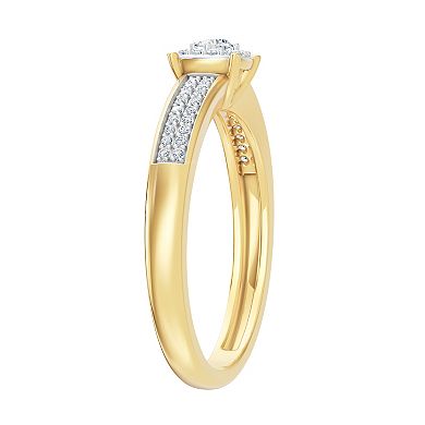 Always Mine 14k Gold Over Silver 1/5 Carat T.W. Diamond Ring