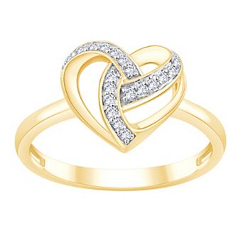 Always Mine 14k Gold Over Silver 1/10 Carat T.W. Diamond Heart Ring