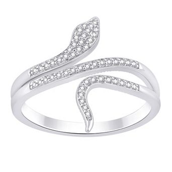 Always Mine Sterling Silver 1/6 Carat T.W. Diamond Bypass Ring