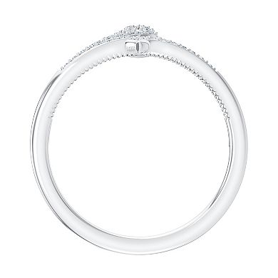 Always Mine Sterling Silver 1/6 Carat T.W. Diamond Bypass Ring