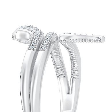 Always Mine Sterling Silver 1/6 Carat T.W. Diamond Bypass Ring