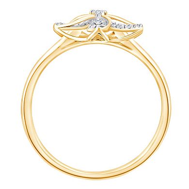 Always Mine 14k Gold Over Silver 1/8 Carat T.W. Diamond Flower Ring