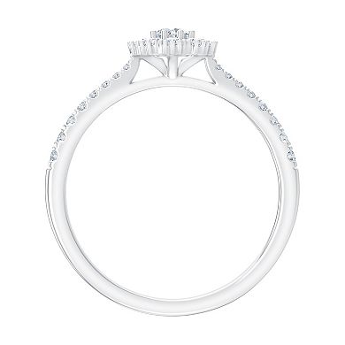 Always Mine Sterling Silver 3/8 Carat T.W. Diamond Floral Ring