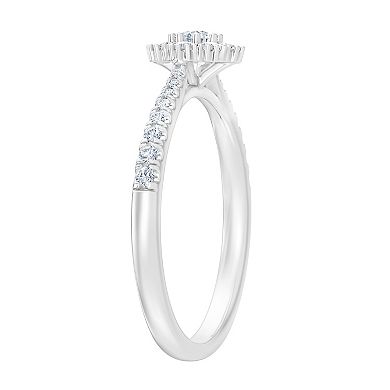 Always Mine Sterling Silver 3/8 Carat T.W. Diamond Floral Ring