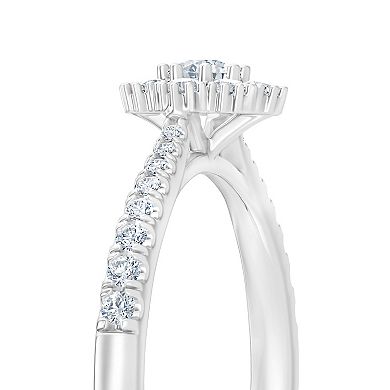 Always Mine Sterling Silver 3/8 Carat T.W. Diamond Floral Ring