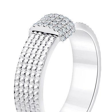 Always Mine Sterling Silver 1/8 Carat T.W. Diamond Textured Ring
