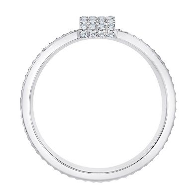 Always Mine Sterling Silver 1/8 Carat T.W. Diamond Textured Ring