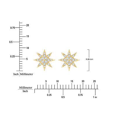 Always Mine 14k Gold Over Silver 1/8 Carat T.W. Diamond Starburst Earrings
