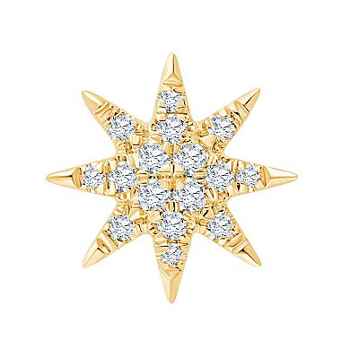 Always Mine 14k Gold Over Silver 1/8 Carat T.W. Diamond Starburst Earrings