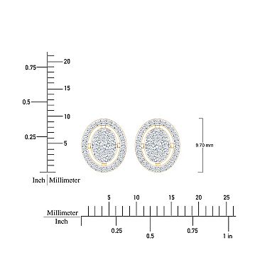 Always Mine 14k Gold Over Silver 1/3 Carat T.W. Diamond Round Earrings