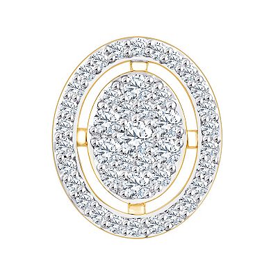 Always Mine 14k Gold Over Silver 1/3 Carat T.W. Diamond Round Earrings