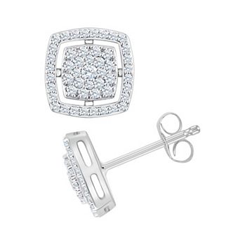 Always Mine Sterling Silver 1/3 Carat T.W. Diamond Stud Earrings