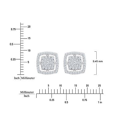 Always Mine Sterling Silver 1/3 Carat T.W. Diamond Stud Earrings